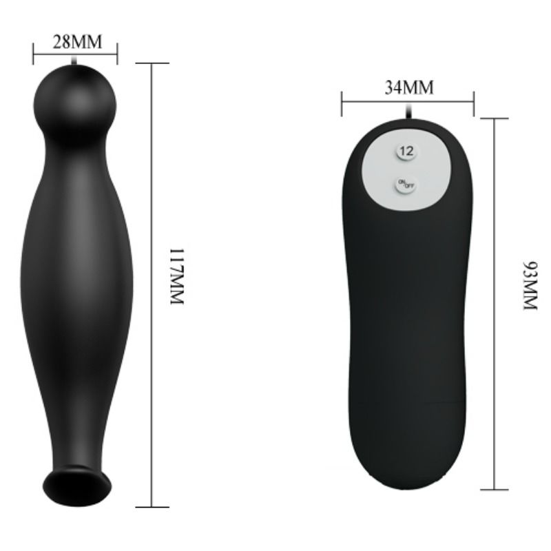 Remote Control Pretty Love Silicone Anal Plug 12 Vibration Modes - 4