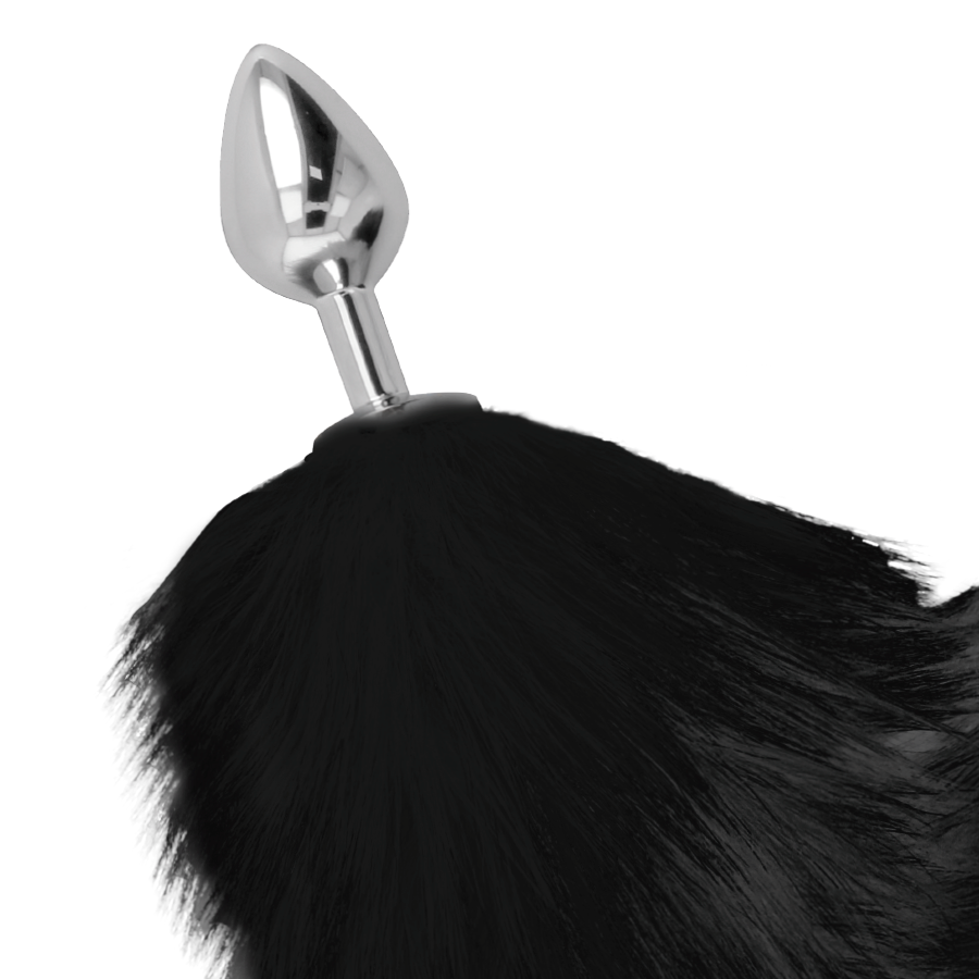 Darkness Anal Silver Anal Plug 8 Cm With Tail - 3