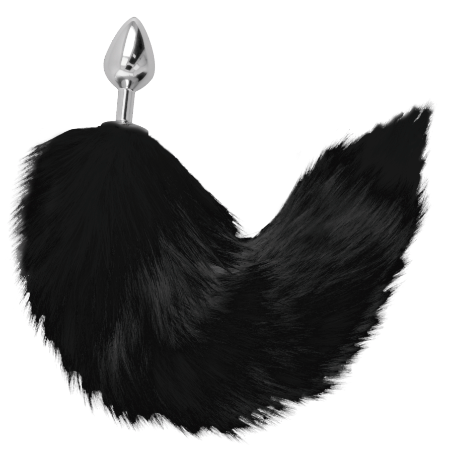 Darkness Anal Silver Anal Plug 8 Cm With Tail - 2