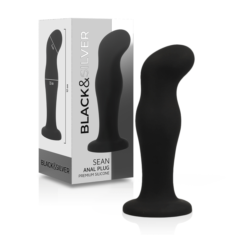 Black Silver Sean Plug Anal Premium Silicone - 2