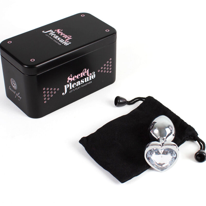 Secretplay Toys Metal Butt Plug Clear Crystal Heart Small Size 7 Cm - 4