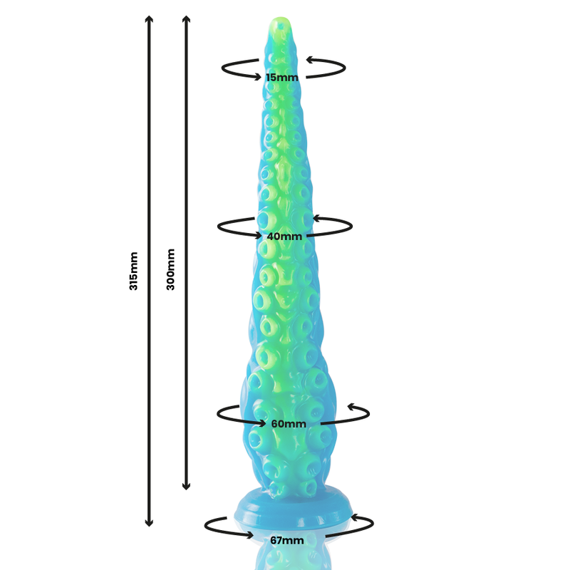 Epic Scylla Fluorescent Thin Tentacle Dildo Large - 3