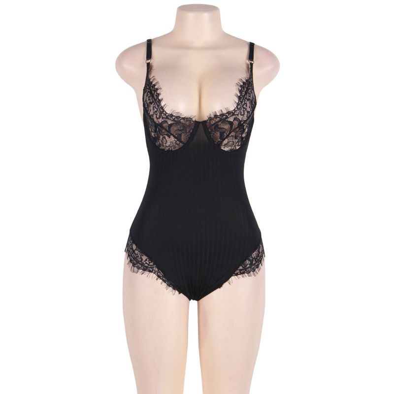 Subblime Queen Plus Size Queen Plus Teddy With Clears And Fringes
