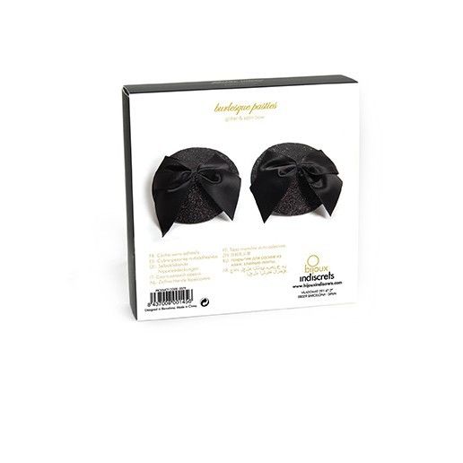 Bijoux Burlesque Pasties Burlesque Shiny Nipple Covers With Bow - 4