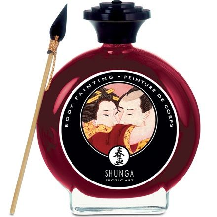 Shunga Massage Cream Strawberry And Cava Body Painting