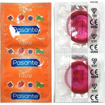 Pasante Condoms Flavor Strawberry Bag