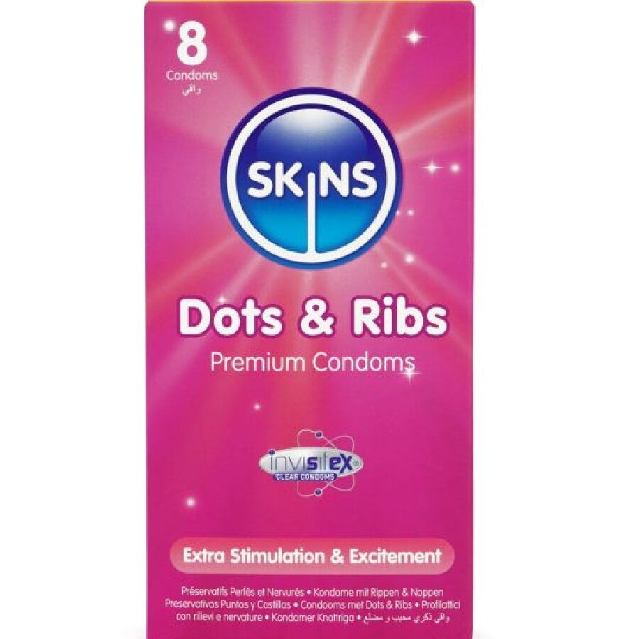 Skins Dots Ribs Premium Condoms Pack 8