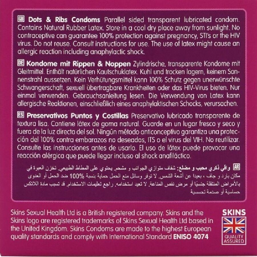 Skins Dots Ribs Premium Condoms Pack 4 - 4