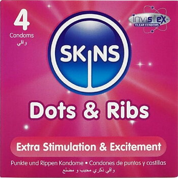 Skins Dots Ribs Premium Condoms Pack 4