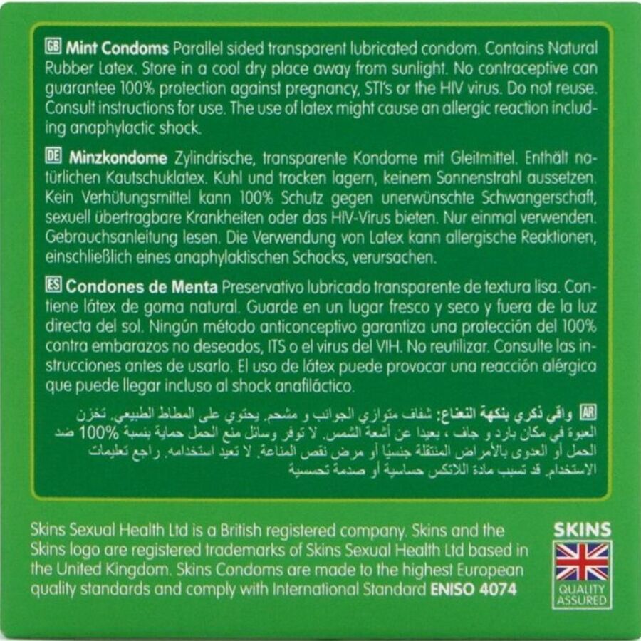Skins Mint Premium Condoms Pack 4 - 4