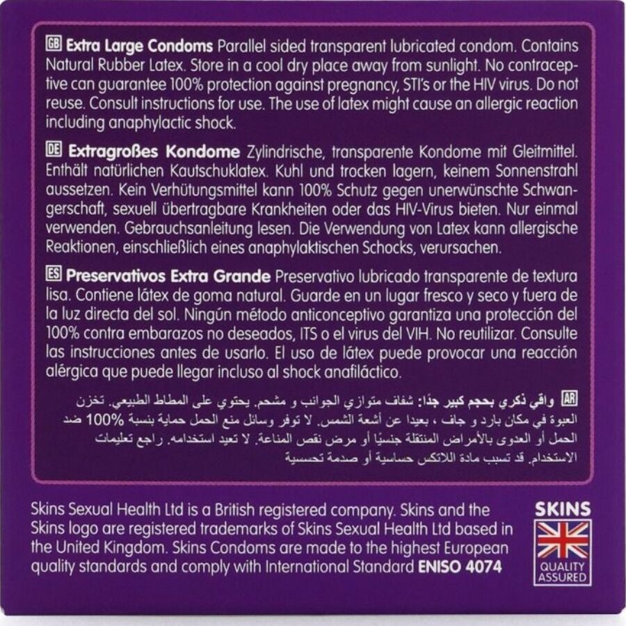 Skins Extra Large Premium Condoms Pack 4 - 4