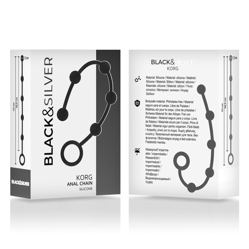 Black Silver Korg Anal Rosary Silicone Initiation 21 Cm - 4