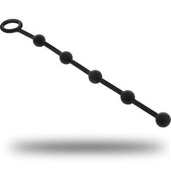 Black Silver Korg Anal Rosary Silicone Initiation 21 Cm