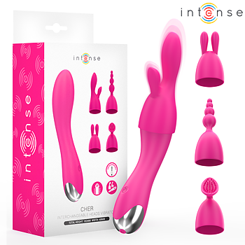 Intense High Tech Cher Vibrator With 20 Patterns And Interchangeable Heads