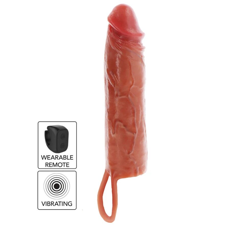 Get Real Hydrated Skin Silicone Vibrating Penis Sleeve 20 cm