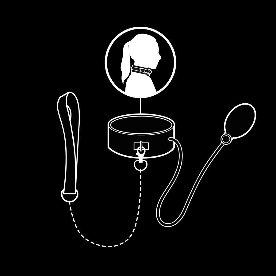 Fetish Submissive Extreme Fetish Submissive Bondage Inflatable Strangling Collar With Chain - 3