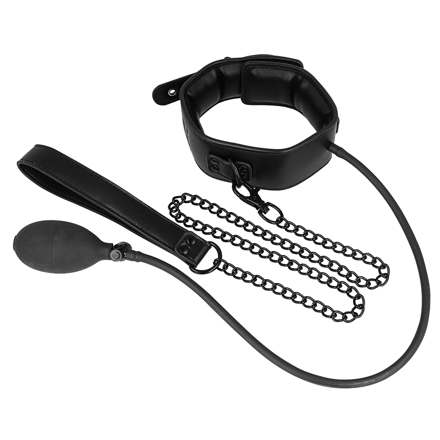 Fetish Submissive Extreme Fetish Submissive Bondage Inflatable Strangling Collar With Chain - 5