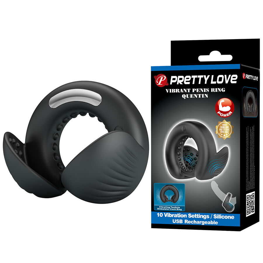 For Him Pretty Love Quentin Penis Ring With Testicular Stimulator - 2