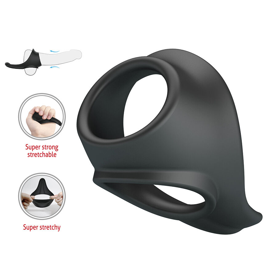 Crazy Bull Zadok Ergonomic Ring With Perineal Stimulator - 3