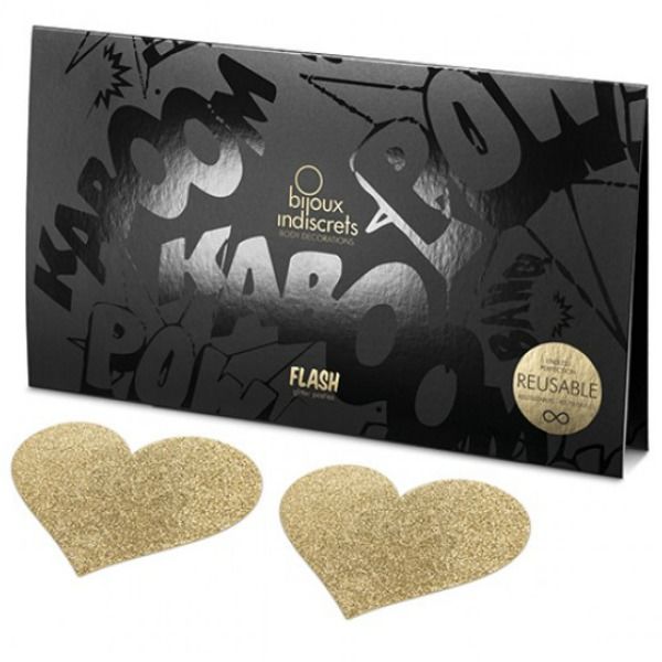 Bijoux Flash Indiscrets Flash Heart Nipple Covers - 4