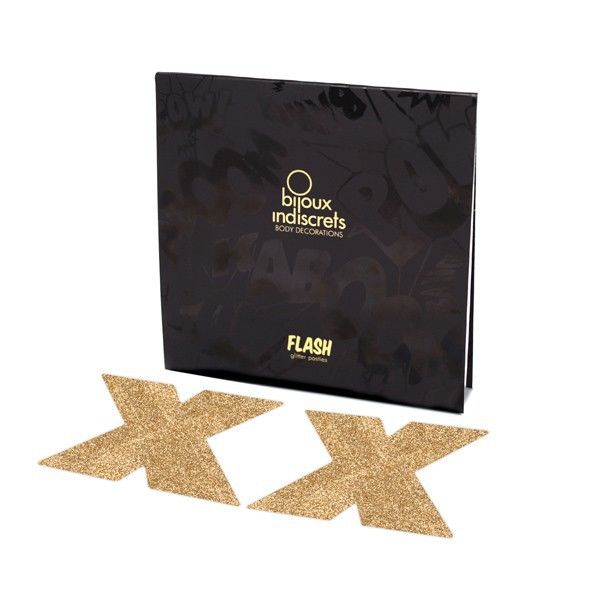 Bijoux Flash Indiscrets Flash Cross Nipple Covers - 2