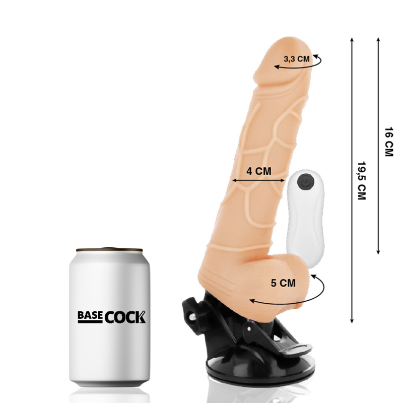 Basecock Realistic Vibrator Remote Control Natural With Testicles O - 3