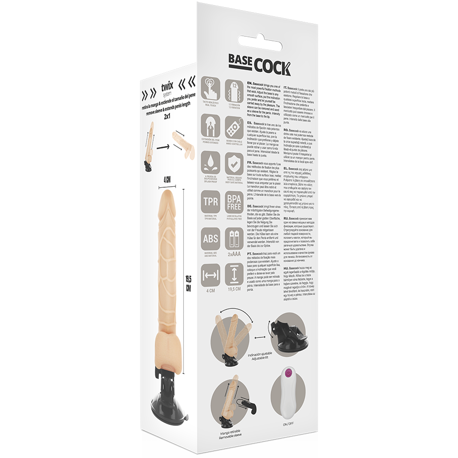 Basecock Realistic Vibrator Remote Control Natural With Testicles O - 6