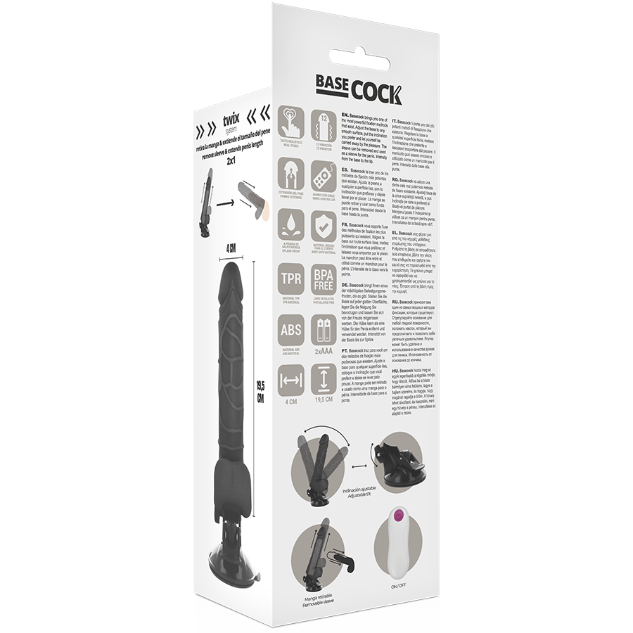 Basecock Realistic Vibrator Remote Control Natural With Testicles O - 10