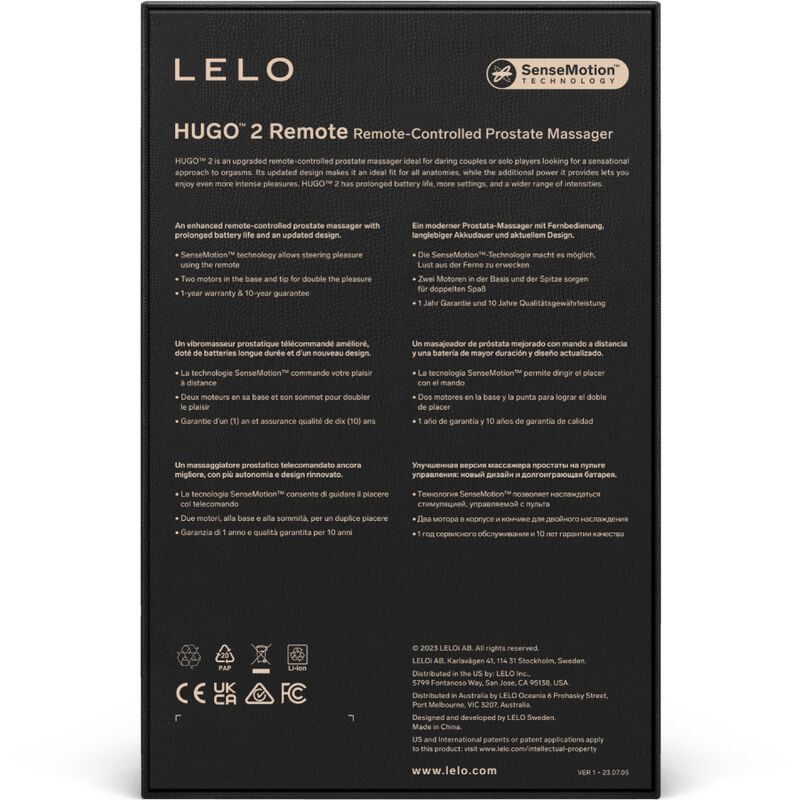 Lelo Hugo 2 Remote Control Prostate Massager - 5