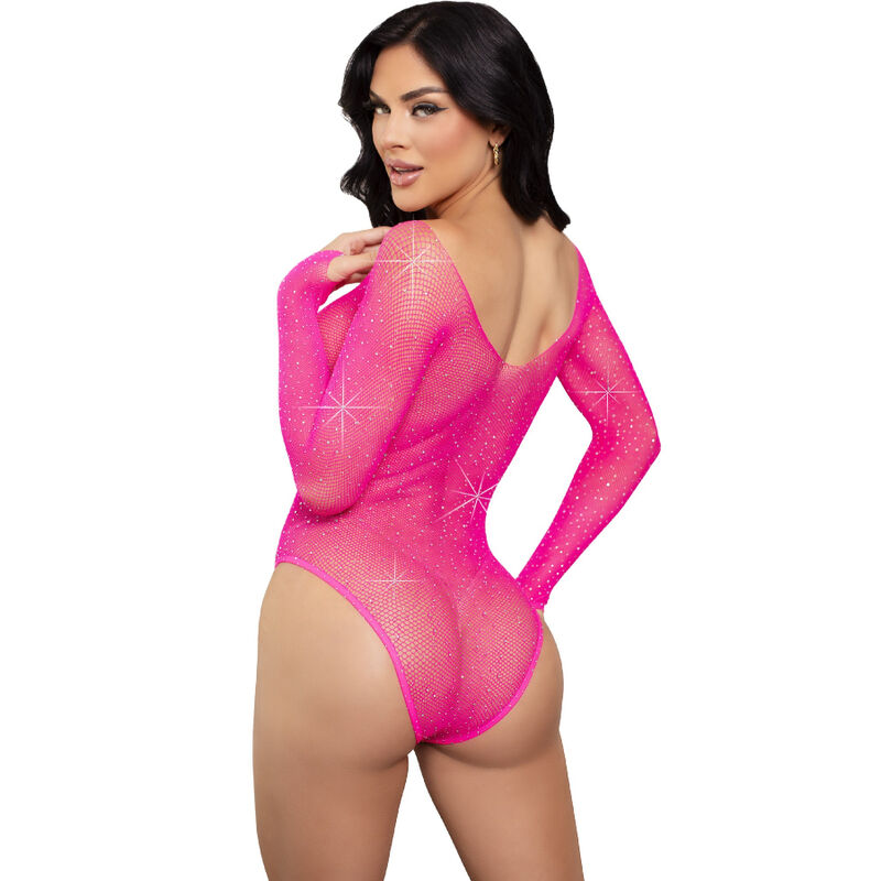 Leg Avenue Teddies Crystalized Long Sleeve Bodysuit - 4