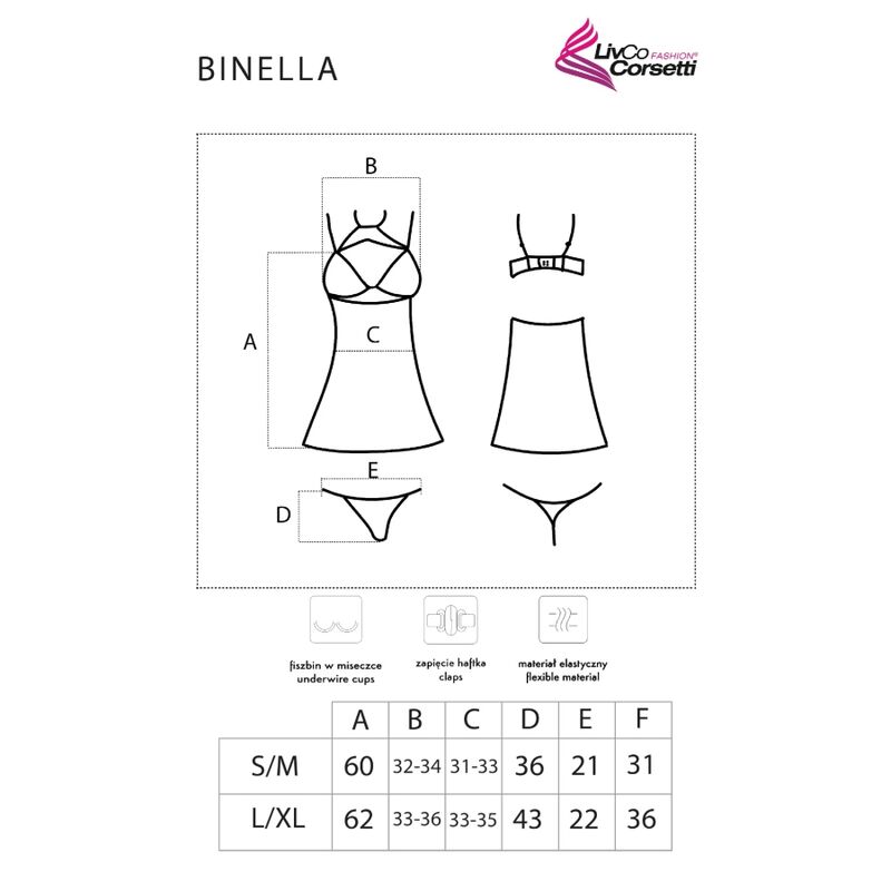 Livco Corsetti Binella Set Babydoll Thong - 10