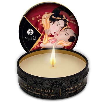 Shunga Candles Mini Caress By Candelight Strawberries And Cava Massage