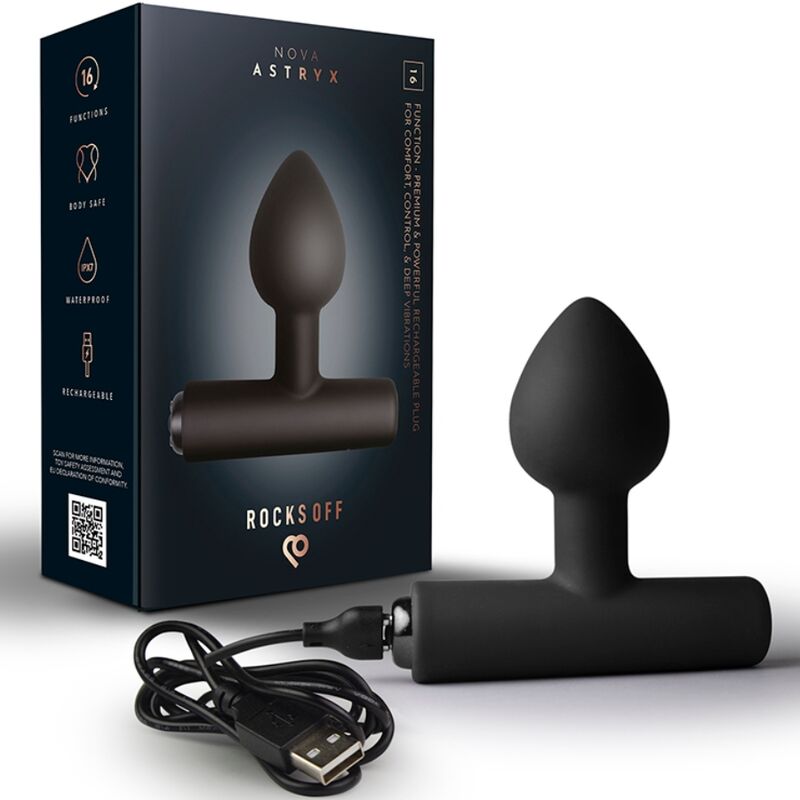 Rocks Off Nova Astryx Rechargeable Premium Powerful Anal Plug 16 Function