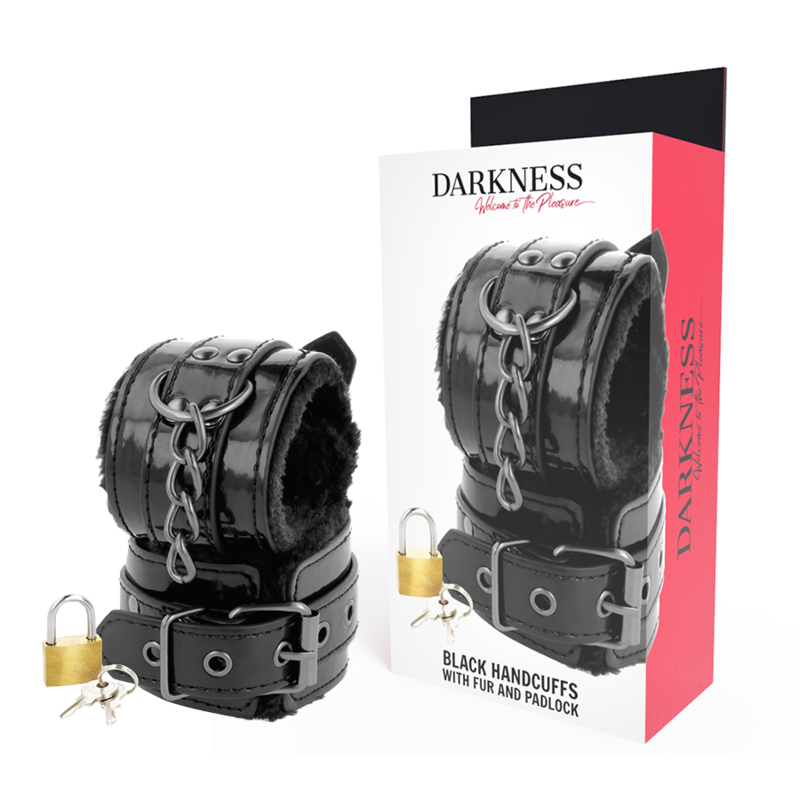Darkness Bondage Leather Handcuffs With Padlock