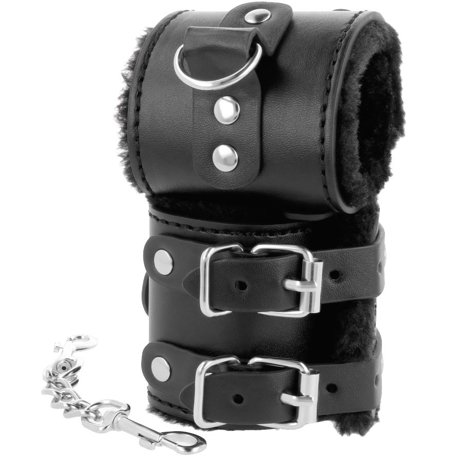 Darkness Bondage Leather Handcuffs With Lining - 2