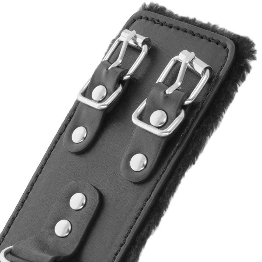 Darkness Bondage Leather Handcuffs With Lining - 4