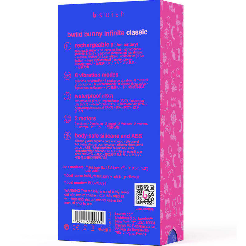 Swish Bwild Bunny Infinite Classic Rechargeable Vibrator Silicone - 6
