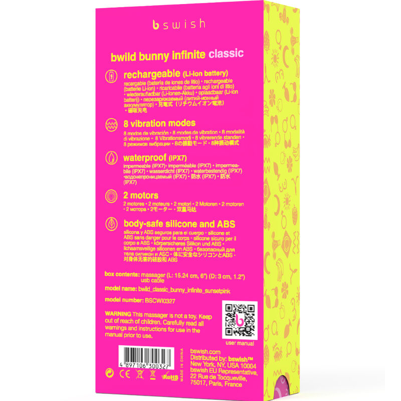 Swish Bwild Bunny Infinite Classic Rechargeable Vibrator Silicone - 10