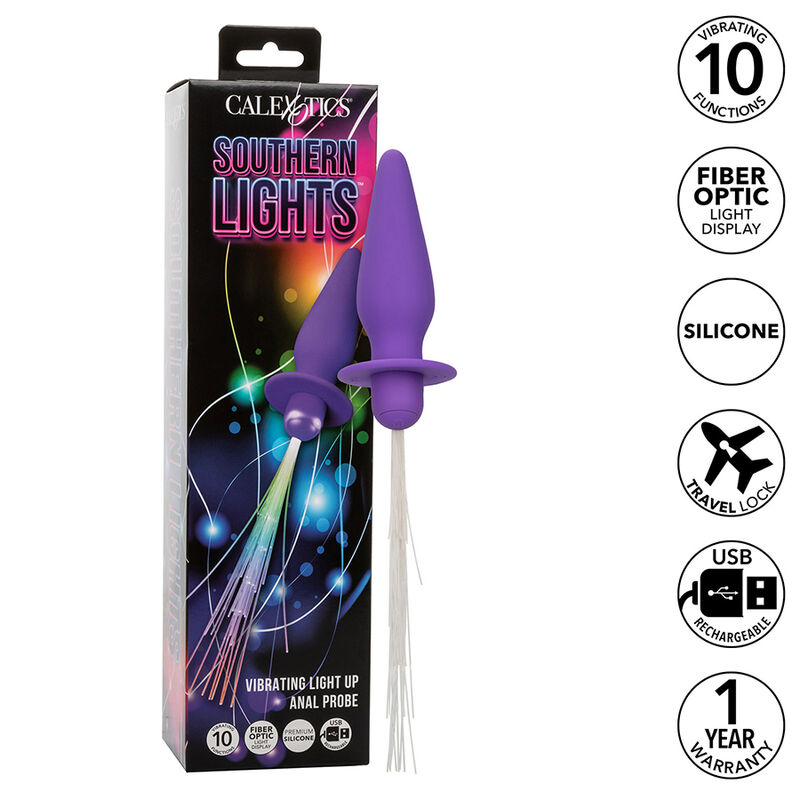 Calexotics Southern Lights Up Anal Plug 10 Vibrations Silicone - 3