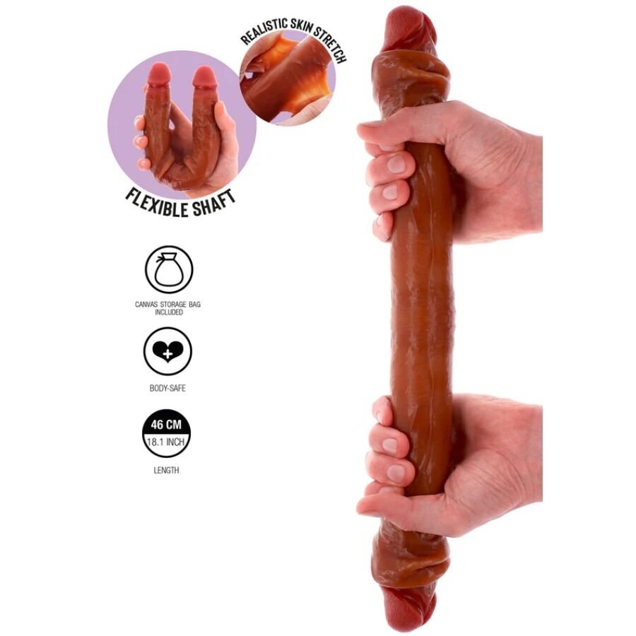 Get Real Double Ended Silicone Dildo Caramel - 10