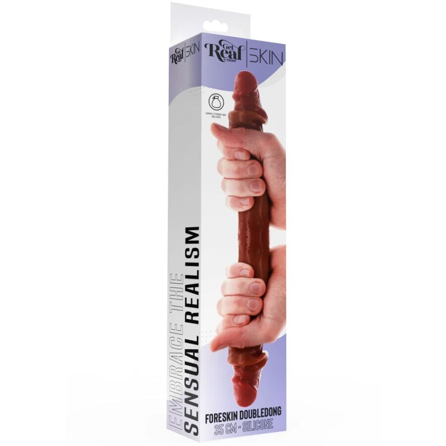 Get Real Double Ended Silicone Dildo Caramel - 6