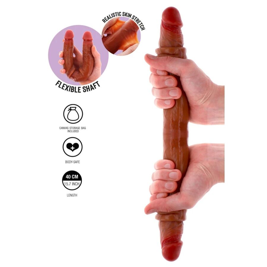 Get Real Double Ended Silicone Dildo Caramel - 7