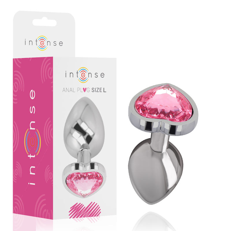 Intense Anal Toys Aluminum Metal Anal Plug Heart Size - 4