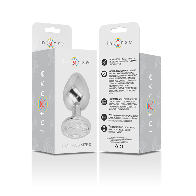 Intense Anal Toys Aluminum Metal Anal Plug With Crystal Size - 25
