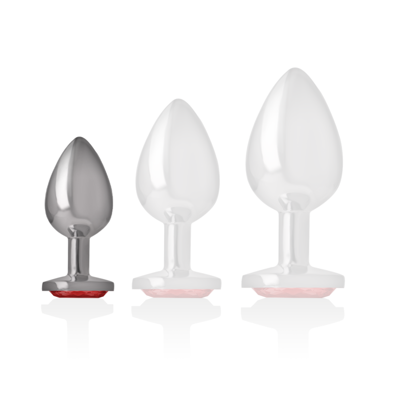 Intense Anal Toys Aluminum Metal Anal Plug With Crystal Size - 21
