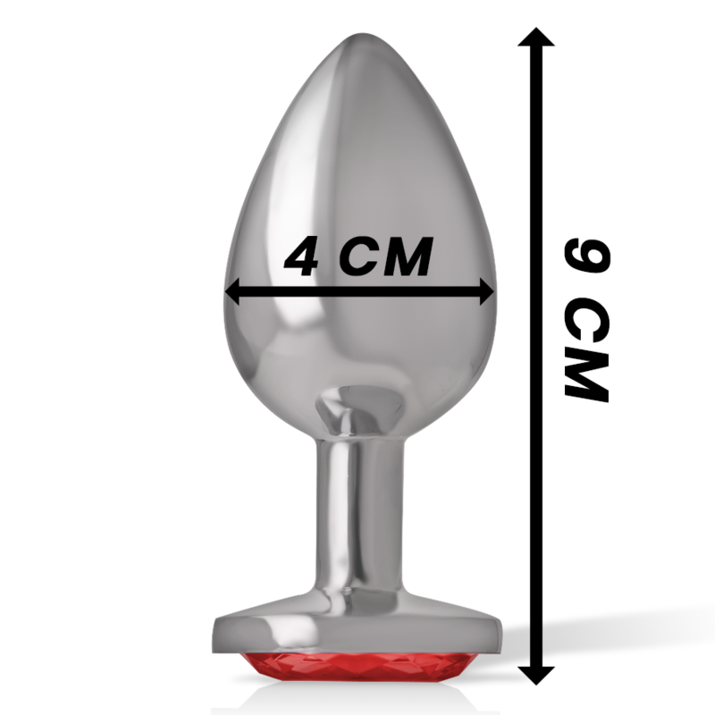 Intense Anal Toys Aluminum Metal Anal Plug With Crystal Size - 40