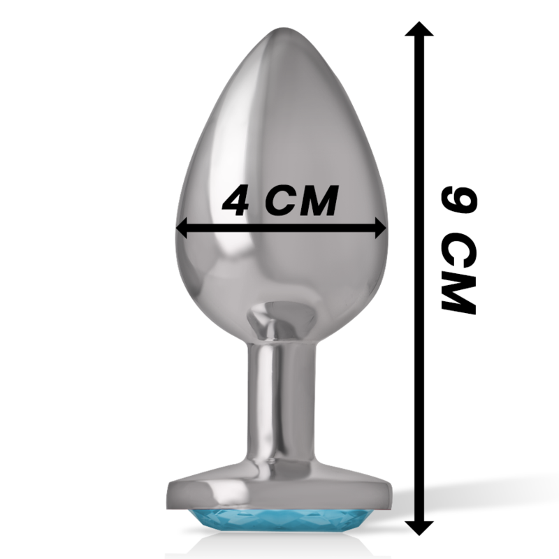 Intense Anal Toys Aluminum Metal Anal Plug With Crystal Size - 36