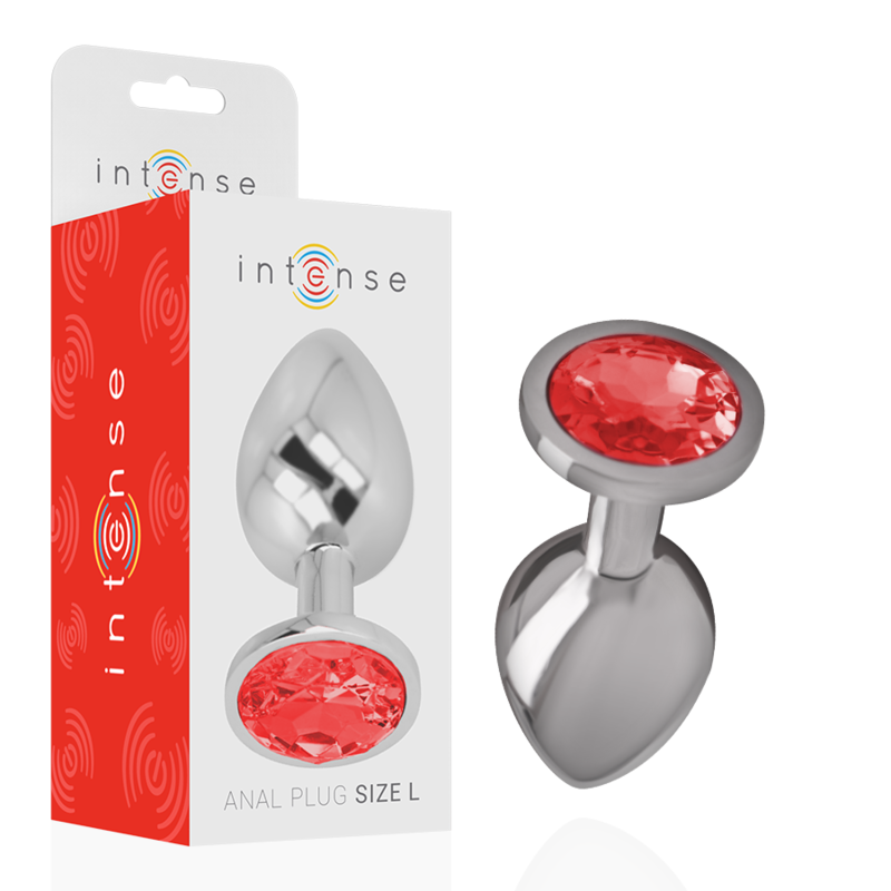 Intense Anal Toys Aluminum Metal Anal Plug With Crystal Size - 8