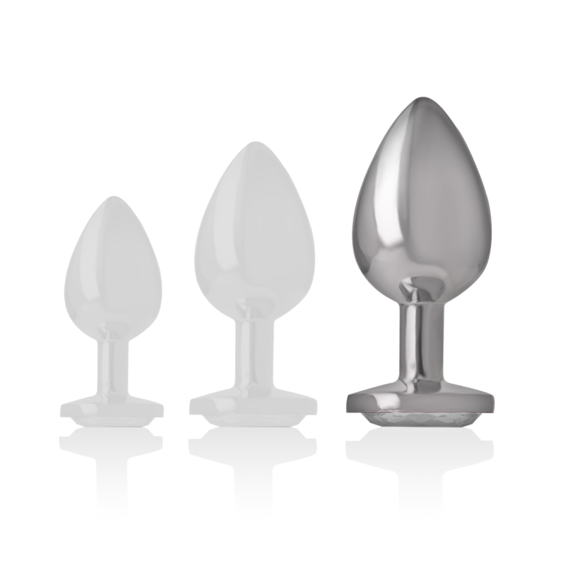 Intense Anal Toys Aluminum Metal Anal Plug With Crystal Size - 45