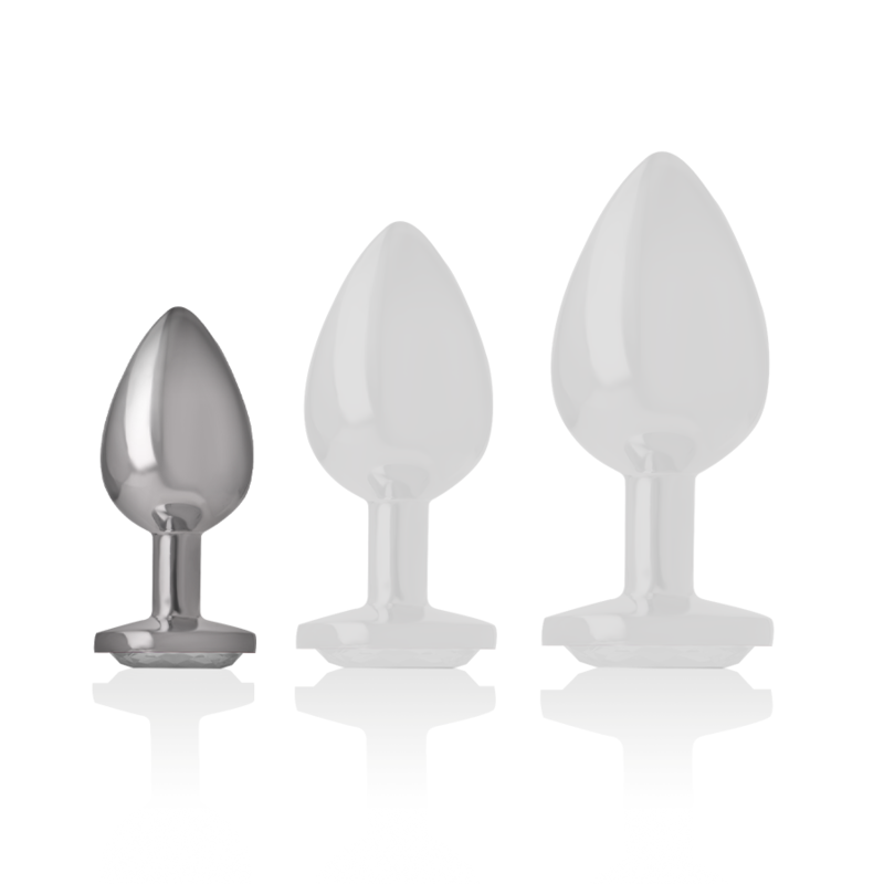 Intense Anal Toys Aluminum Metal Anal Plug With Crystal Size - 23